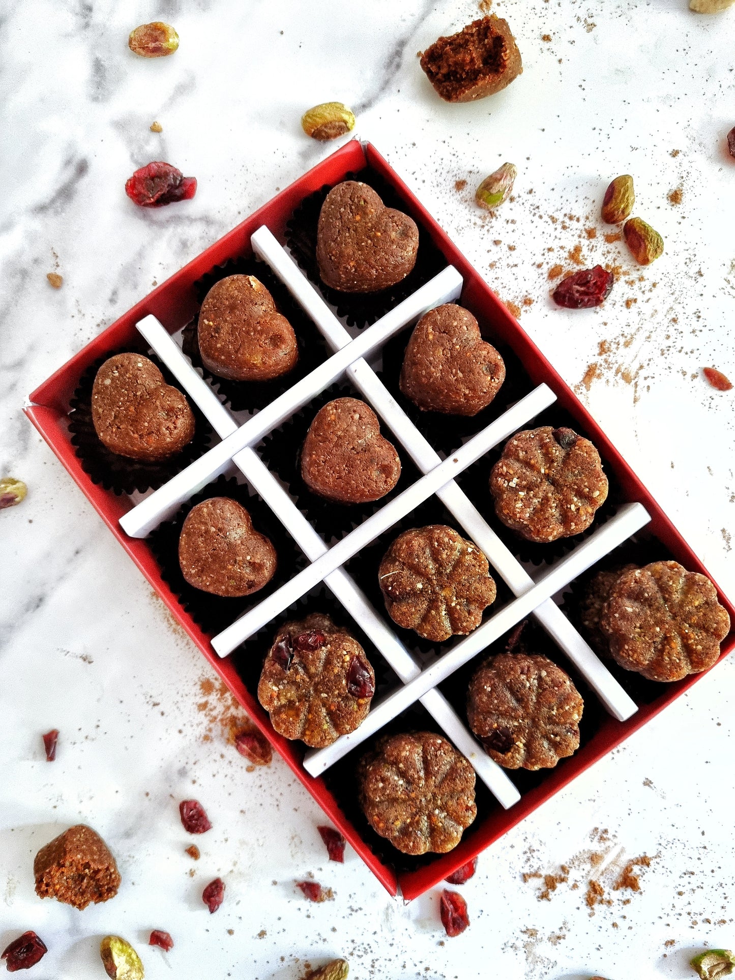 Mixed Box of Beetroot & Cranberries and Cacao & Saffron Bites, Vegan