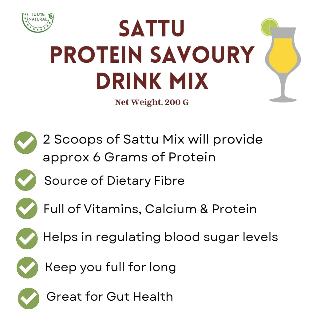 Sattu Protein Savoury Drink Mix, 200 Grams