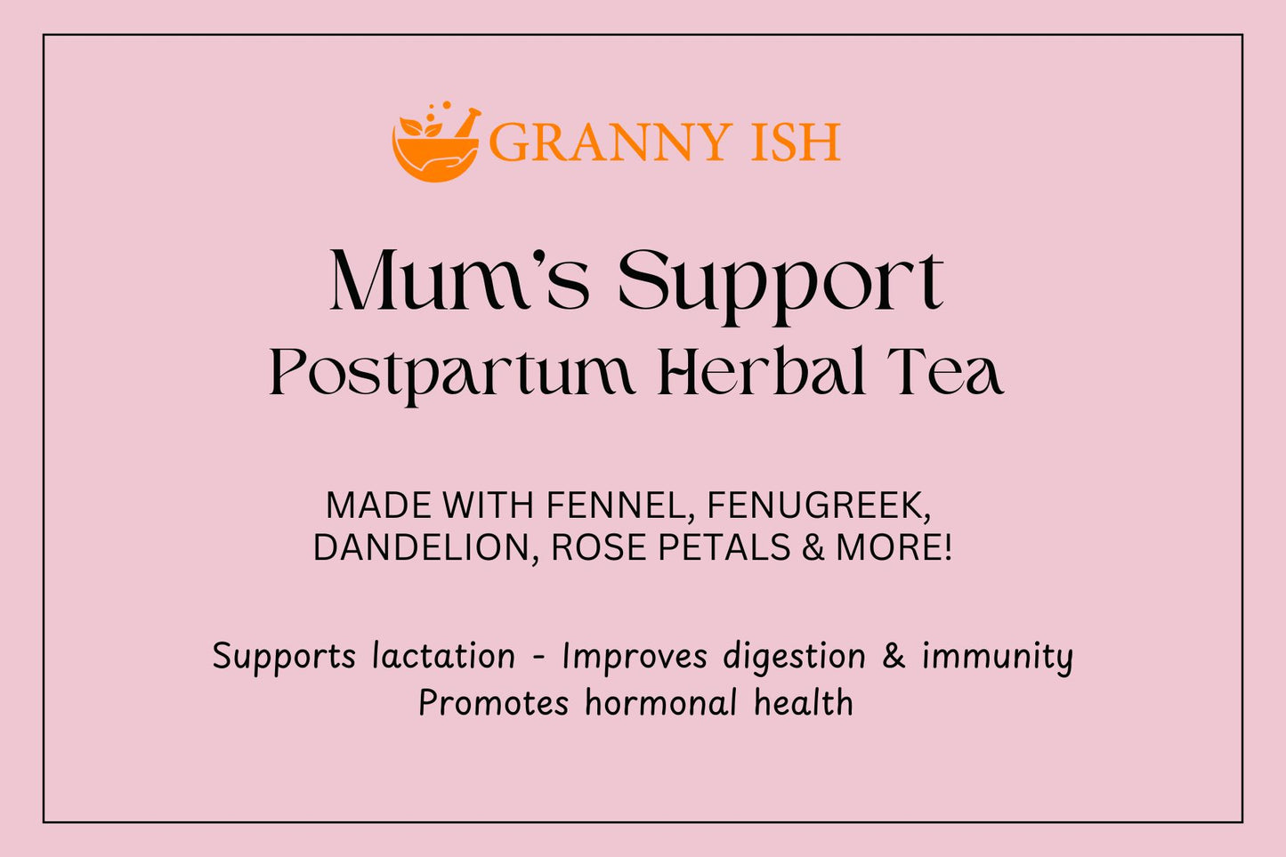 Postpartum & Lactation Support Herbal Tea Mix for New Mums | Loose Tea, 100 grams